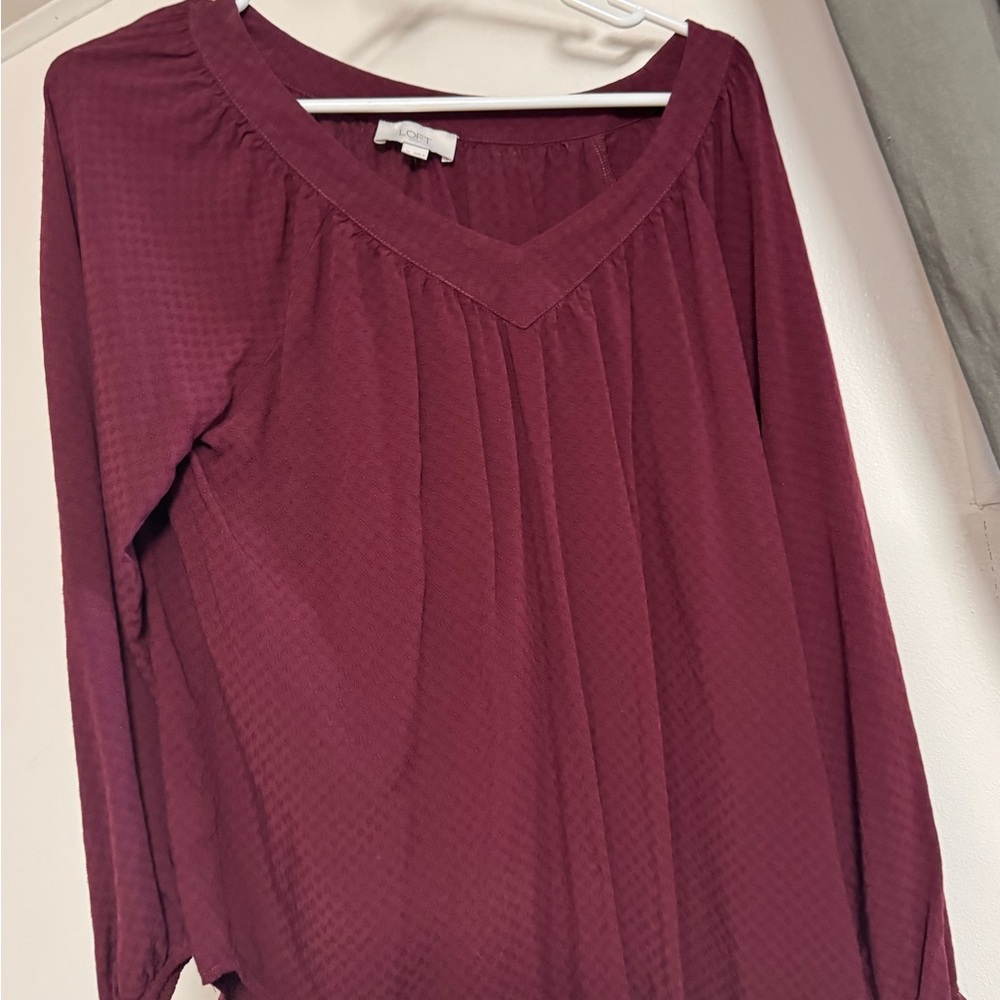 LOFT Deep Burgundy Blouse